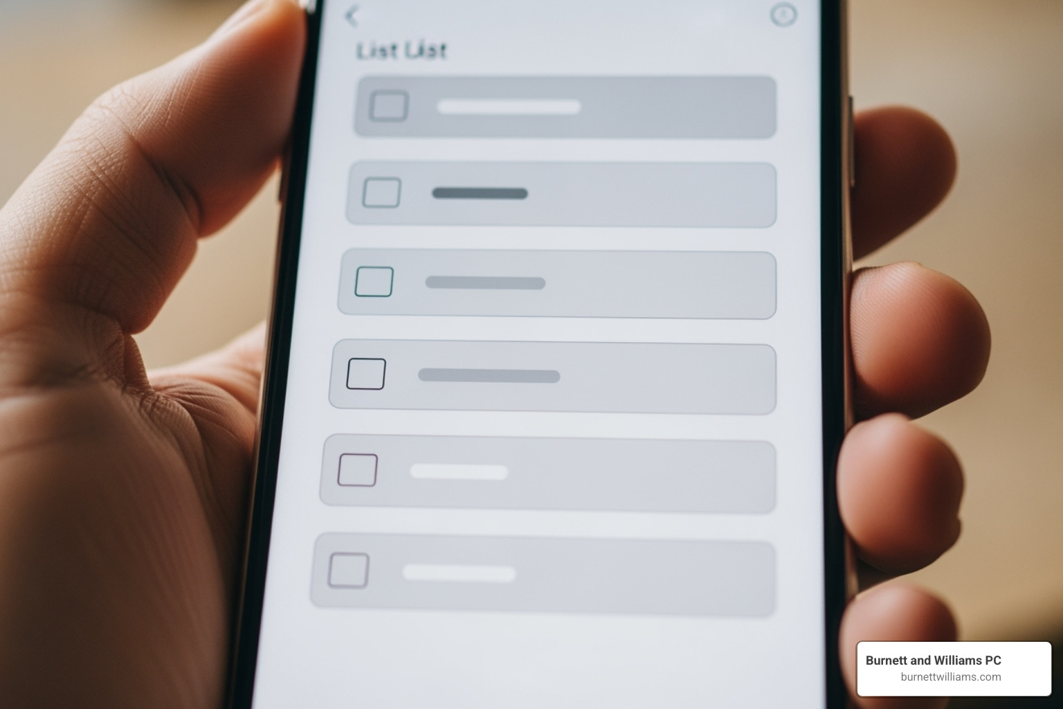 smartphone screen showing checklist of post-accident steps - leesburg truck accident lawyer smartphone screen showing checklist of post-accident steps - leesburg truck accident lawyer