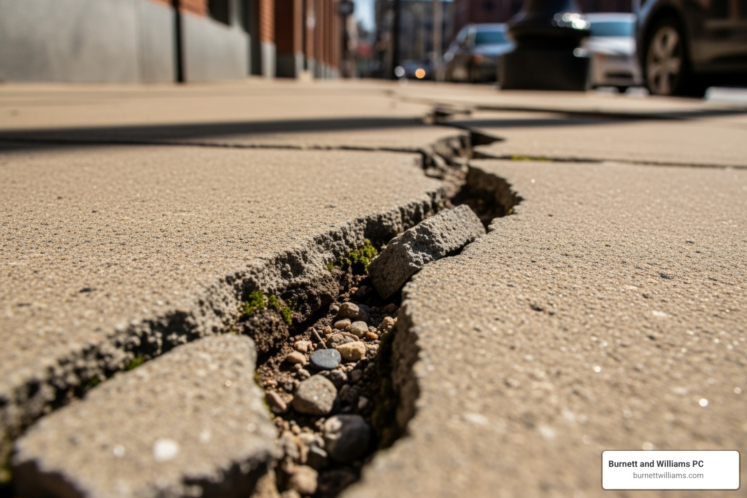 A person using a smartphone to photograph a hazardous condition on a sidewalk in Richmond - Virginia premises liability A person using a smartphone to photograph a hazardous condition on a sidewalk in Richmond - Virginia premises liability
