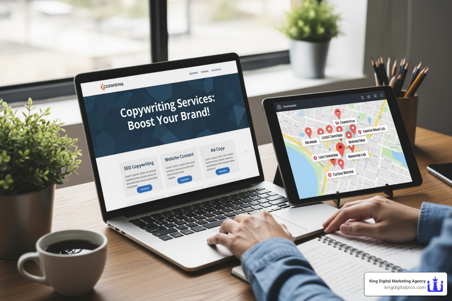 A person reviewing a copywriter's portfolio on a laptop, with various open tabs showing different portfolios and client testimonials - copywriting companies near me A person reviewing a copywriter's portfolio on a laptop, with various open tabs showing different portfolios and client testimonials - copywriting companies near me