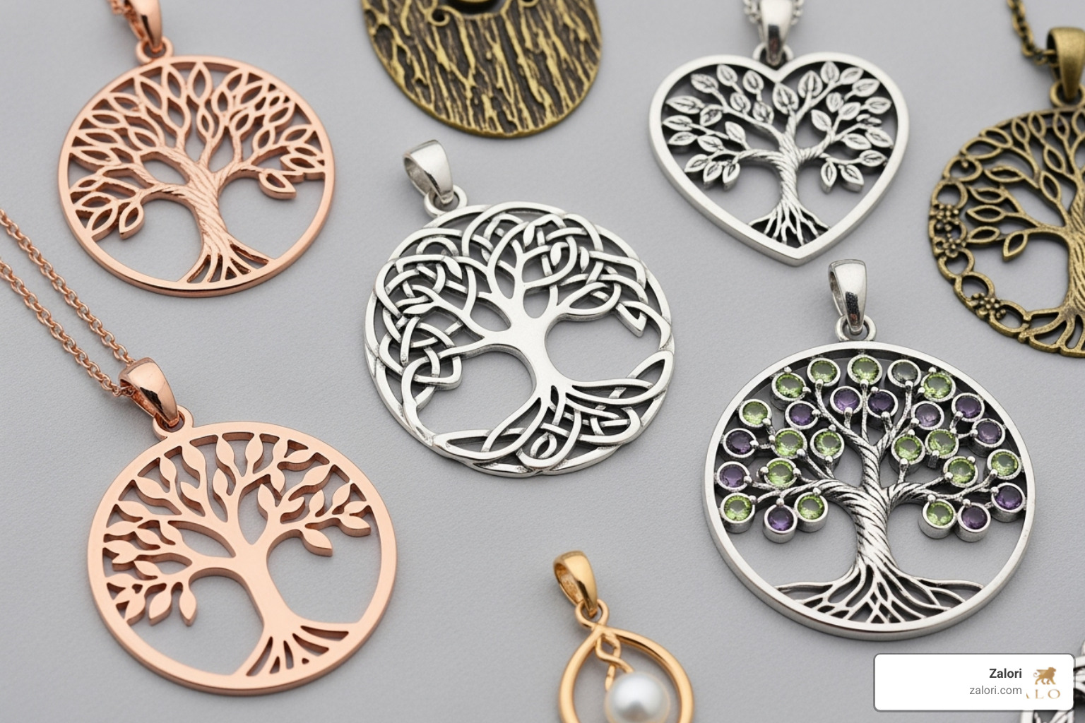 collection of different Tree of Life pendant styles (Celtic, modern, gemstone-encrusted) - tree of life pendant collection of different Tree of Life pendant styles (Celtic, modern, gemstone-encrusted) - tree of life pendant