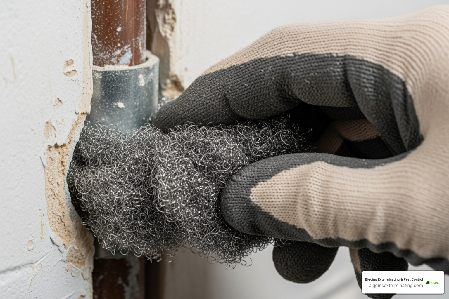 stuffing steel wool into pipe gap - How to find mice?