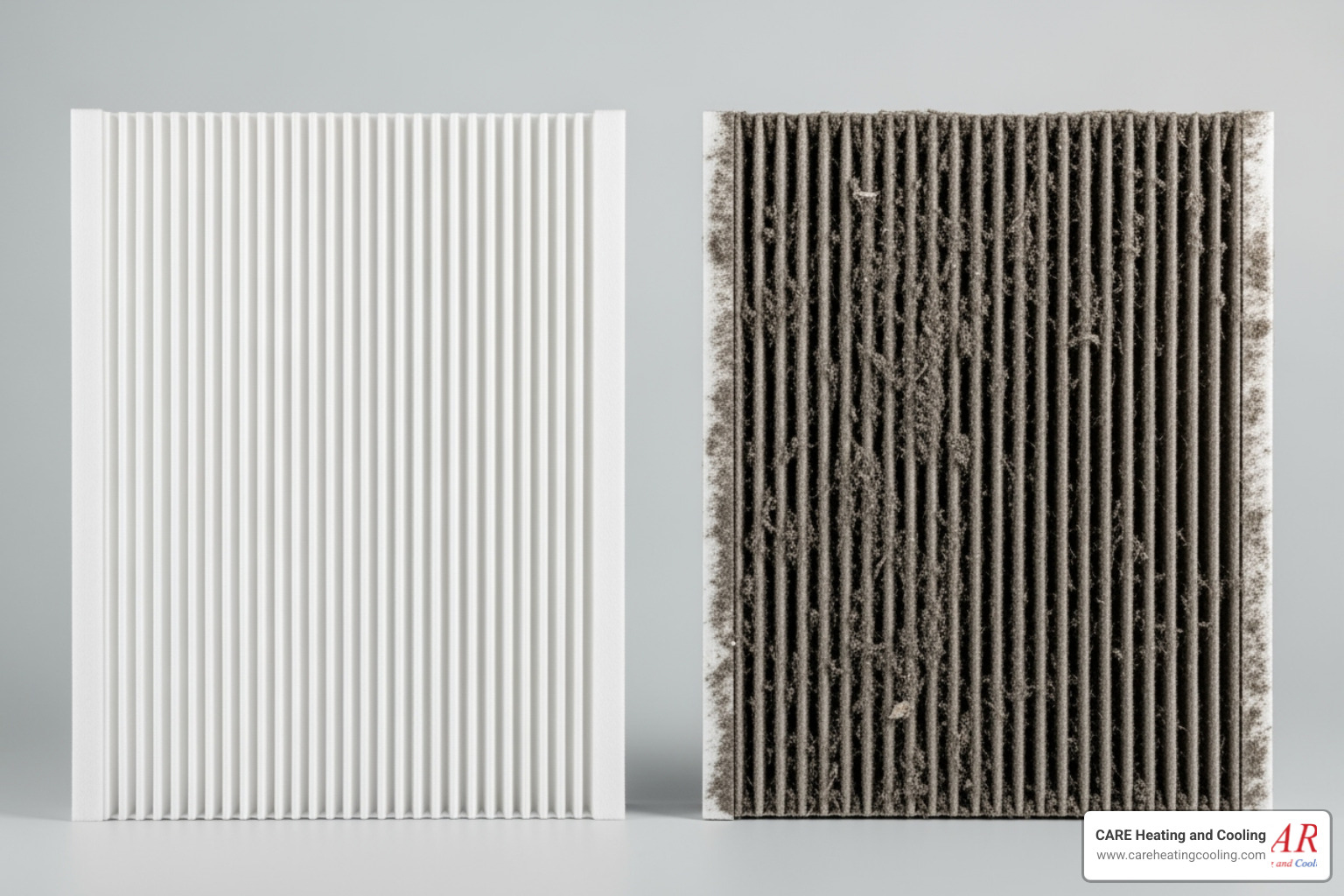 clean air filter next to a dirty air filter - hvac maintenance dublin oh clean air filter next to a dirty air filter - hvac maintenance dublin oh