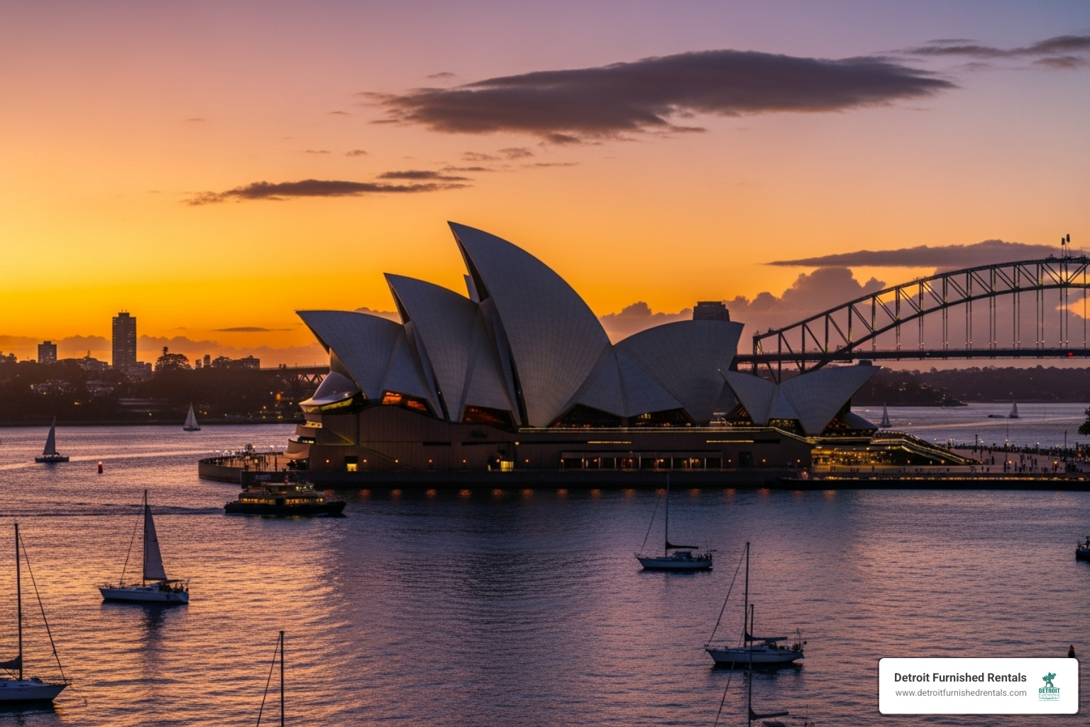 Sydney Opera House at sunset - opera house