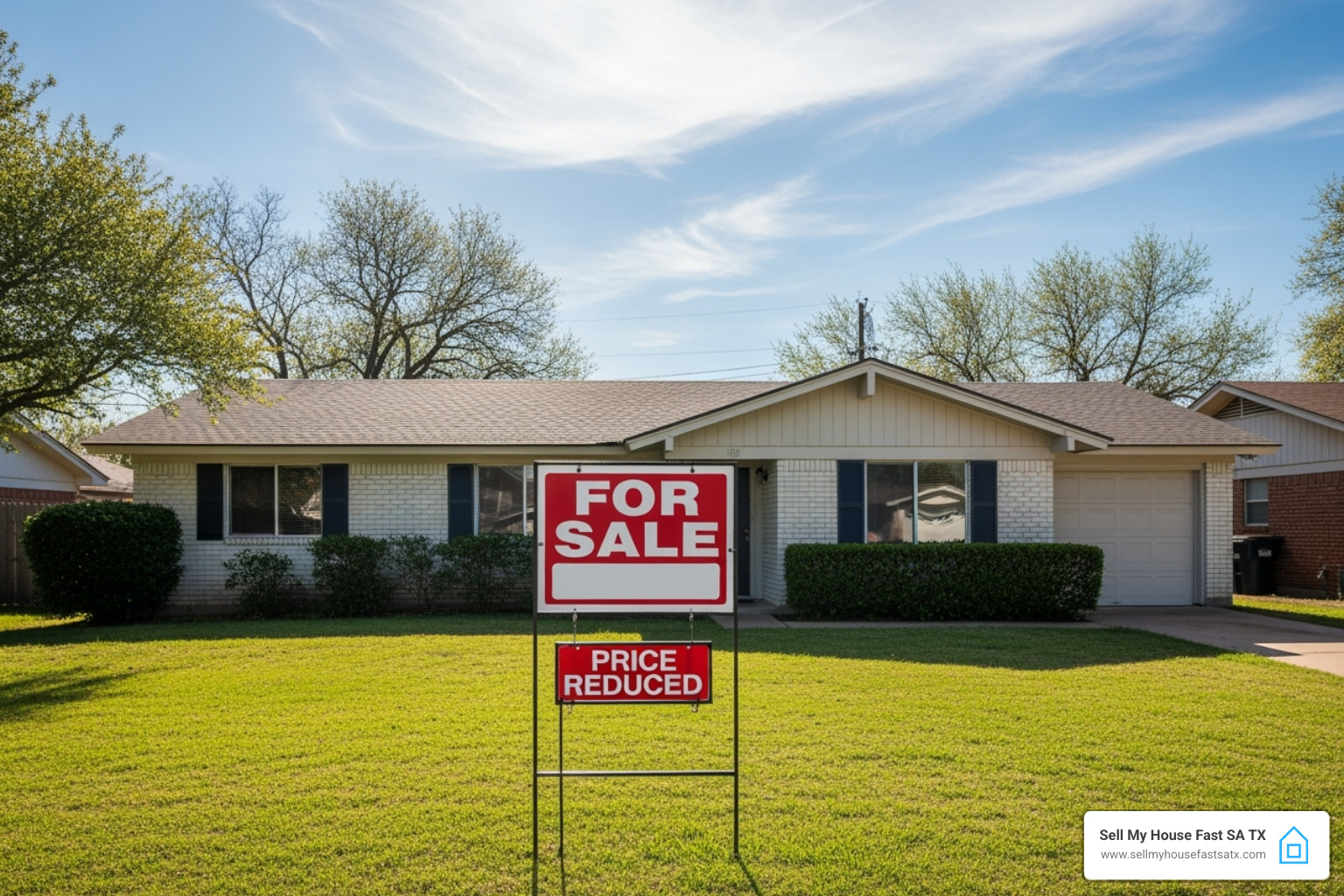 San Antonio home for sale with price reduced sign - how much can i sell my house for
