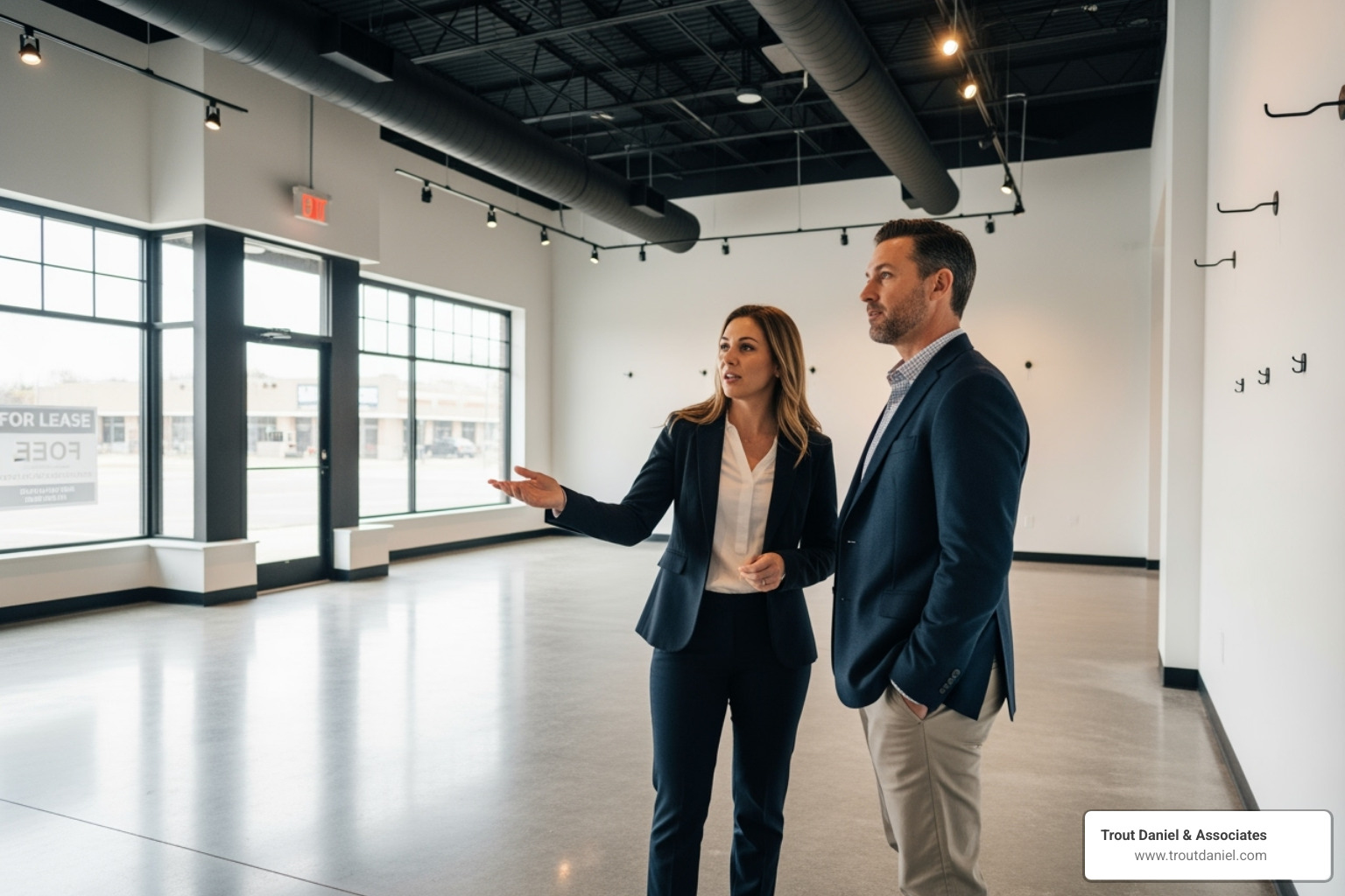 commercial real estate broker showing a property to a client - cost to rent retail space 94cc46cb23527d714ffd55ff30f9c7c7b79dd871