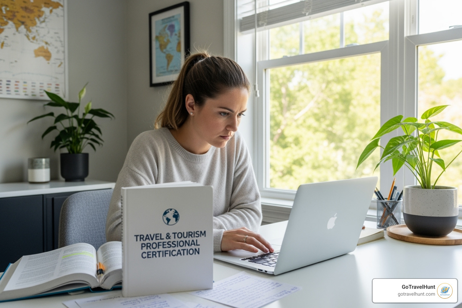 a person studying for a travel certification online - becoming a travel agent a person studying for a travel certification online - becoming a travel agent