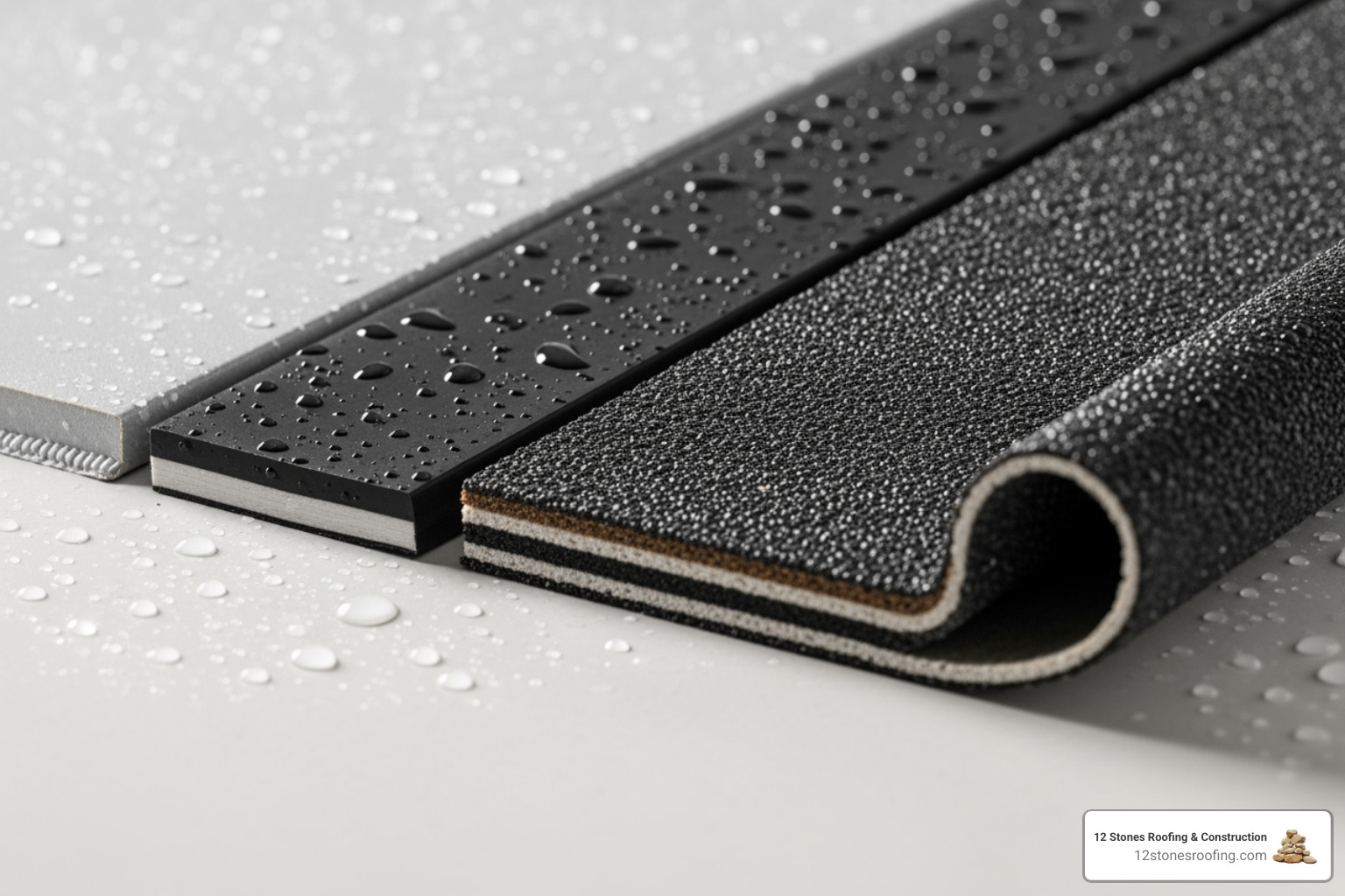 different flat roofing material samples (TPO, EPDM, Modified Bitumen) - flat roofing contractors different flat roofing material samples (TPO, EPDM, Modified Bitumen) - flat roofing contractors