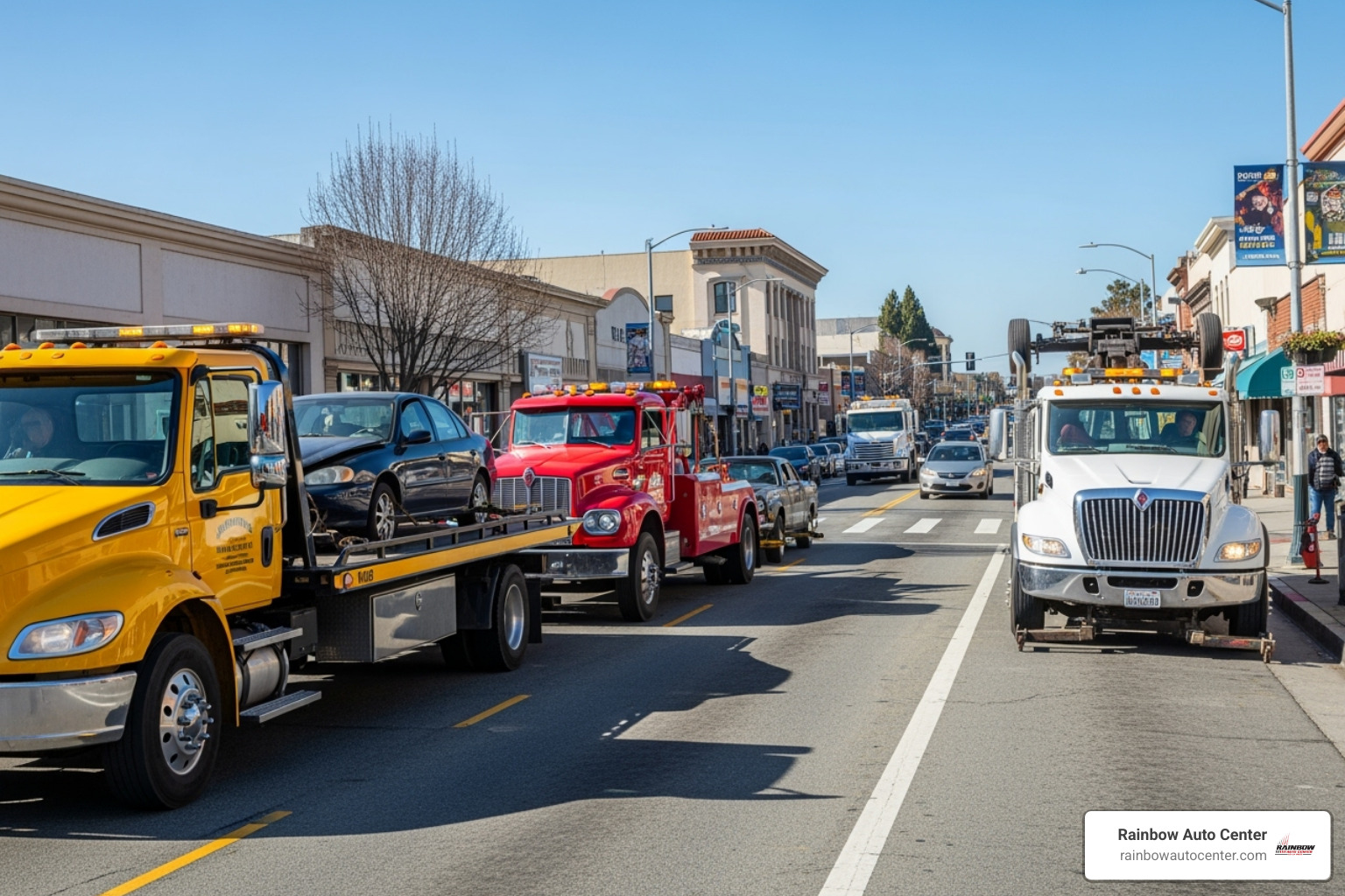 Various types of tow trucks operating in Hayward - Hayward car towing