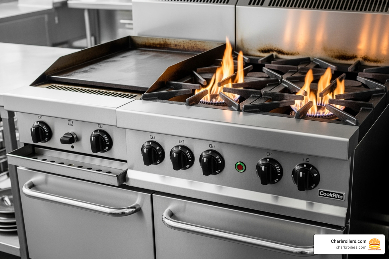 CookRite ATO-24G2B, highlighting its 2-burner and 24-inch griddle configuration - ato 24g2b