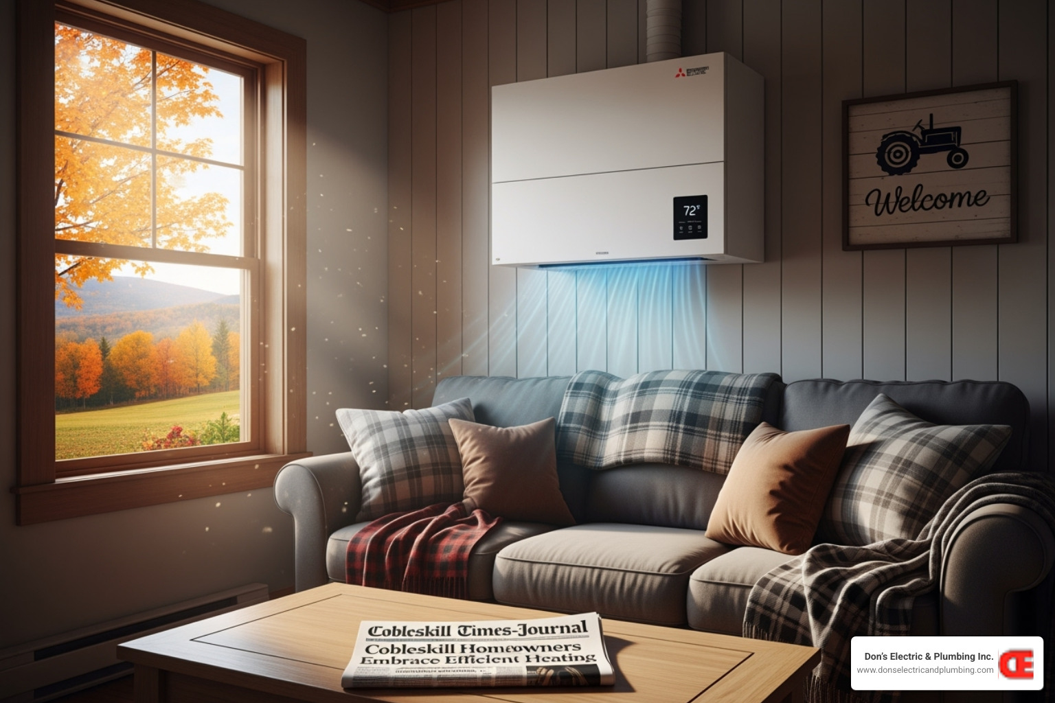 homeowner smiling at energy bill - ductless heat pump cobleskill homeowner smiling at energy bill - ductless heat pump cobleskill