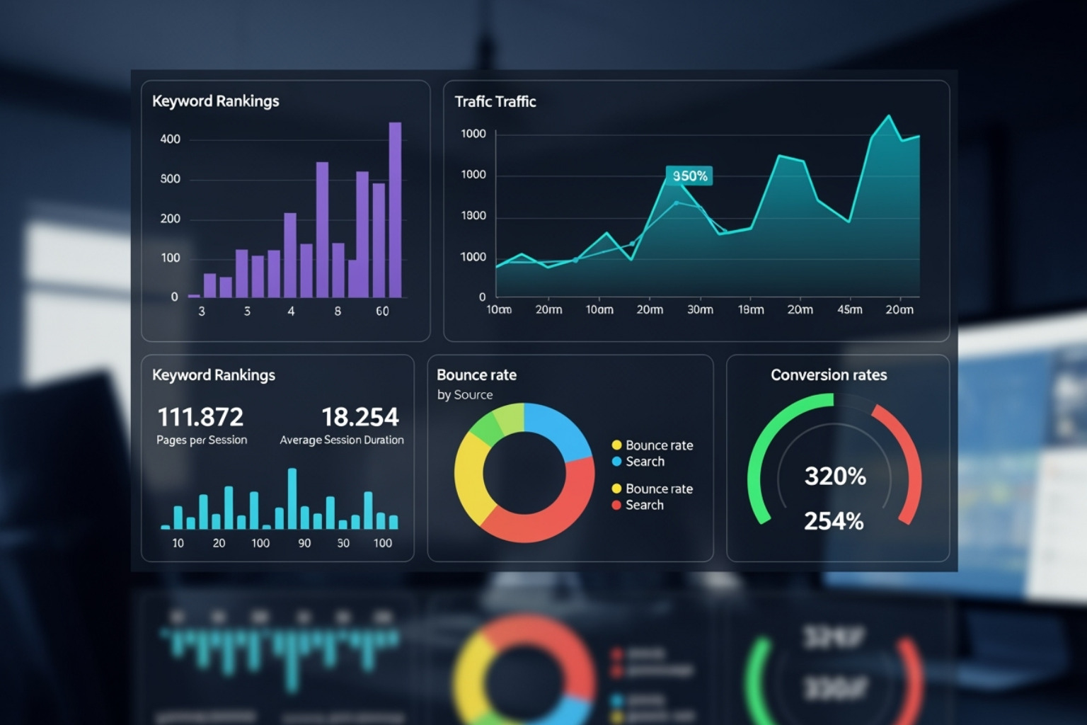 dashboard showing SEO metrics - ohio seo company