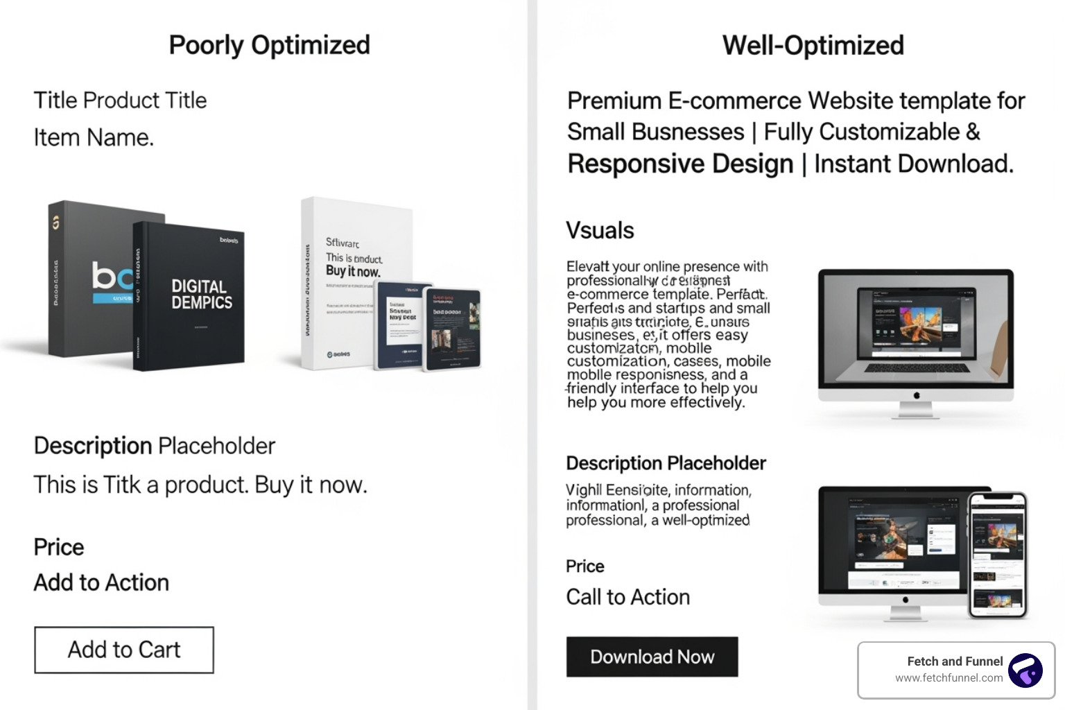 poorly optimized title vs well optimized title - shopping feed optimisation poorly optimized title vs well optimized title - shopping feed optimisation