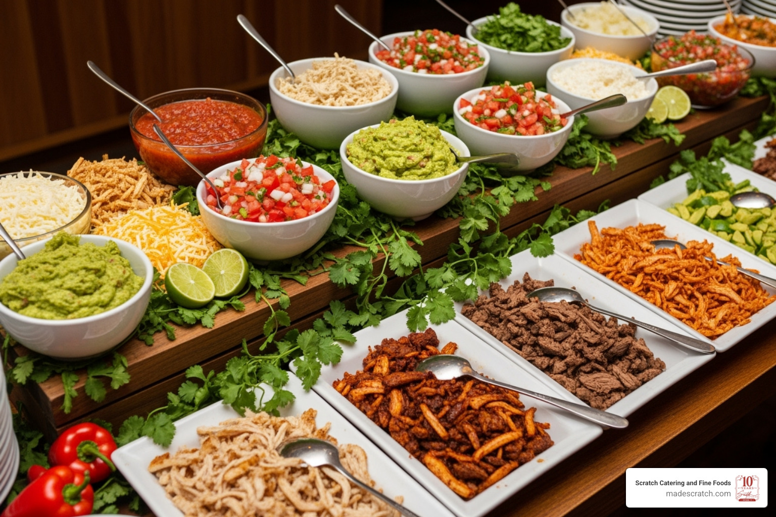 colorful taco bar - mexican catering dallas
