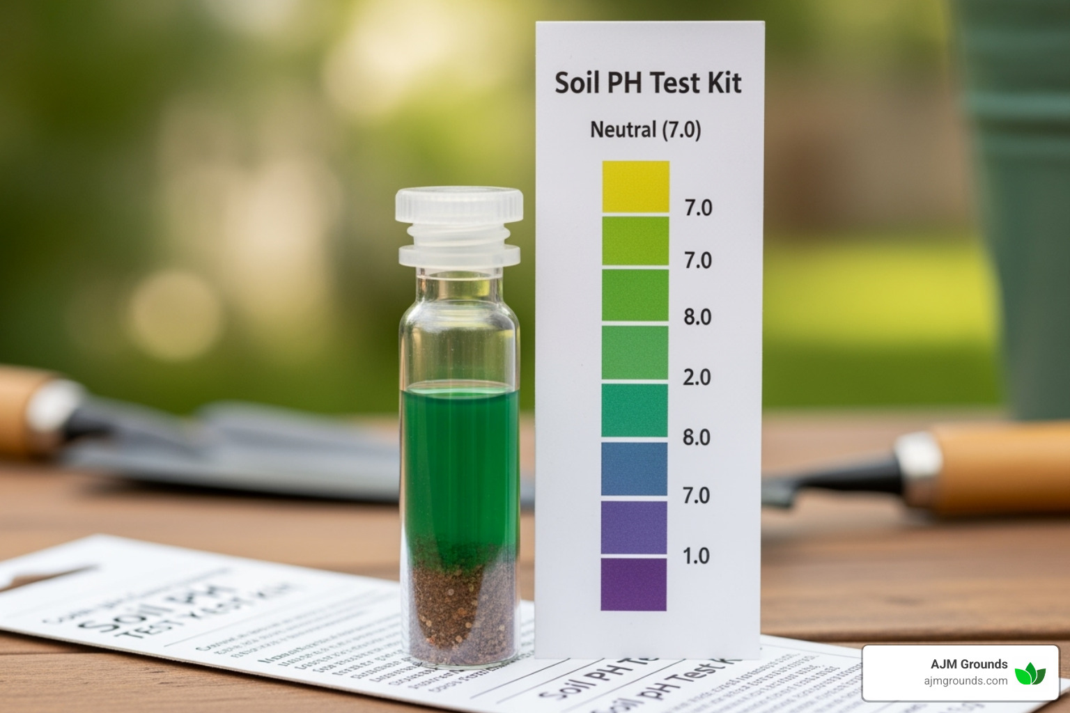 Image of a soil pH test kit showing a neutral result. - how to install a new seed lawn bed preparation