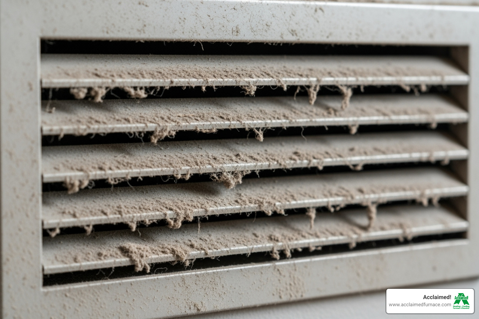 Image of a dusty air vent cover - furnace cleaning edmonton ab