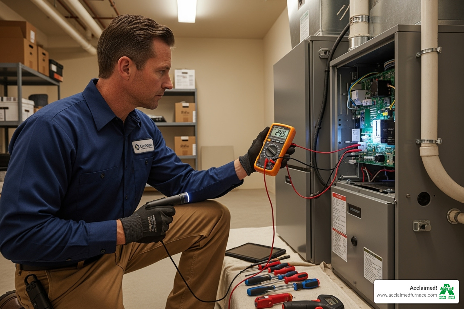 HVAC technician performing diagnostic check - emergency hvac repair edmonton ab
