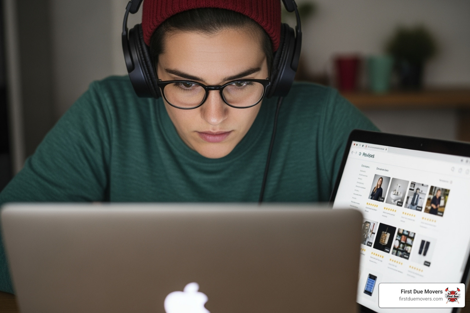 a person reading online reviews on a laptop - local movers federal way wa a person reading online reviews on a laptop - local movers federal way wa