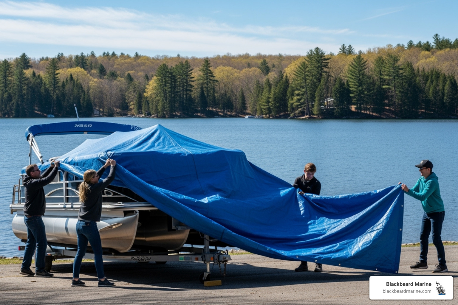 pontoon boat being uncovered - Pontoon boat maintenance tips pontoon boat being uncovered - Pontoon boat maintenance tips
