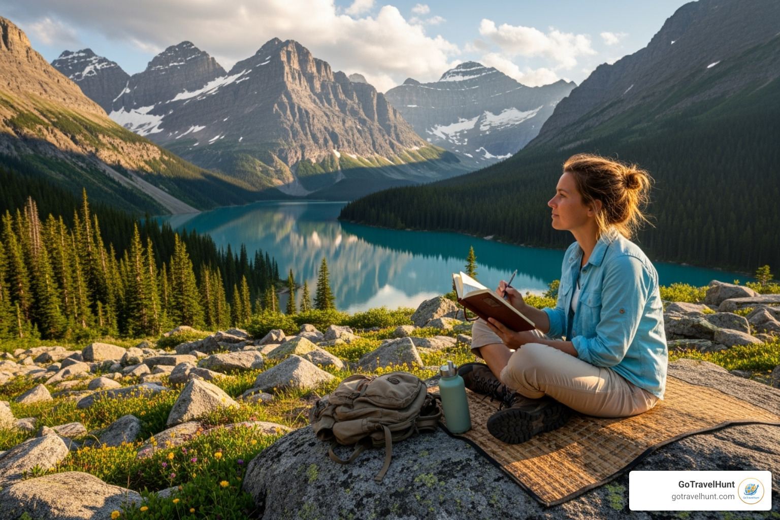 solo traveler journaling with a scenic backdrop - inspirational travel solo traveler journaling with a scenic backdrop - inspirational travel