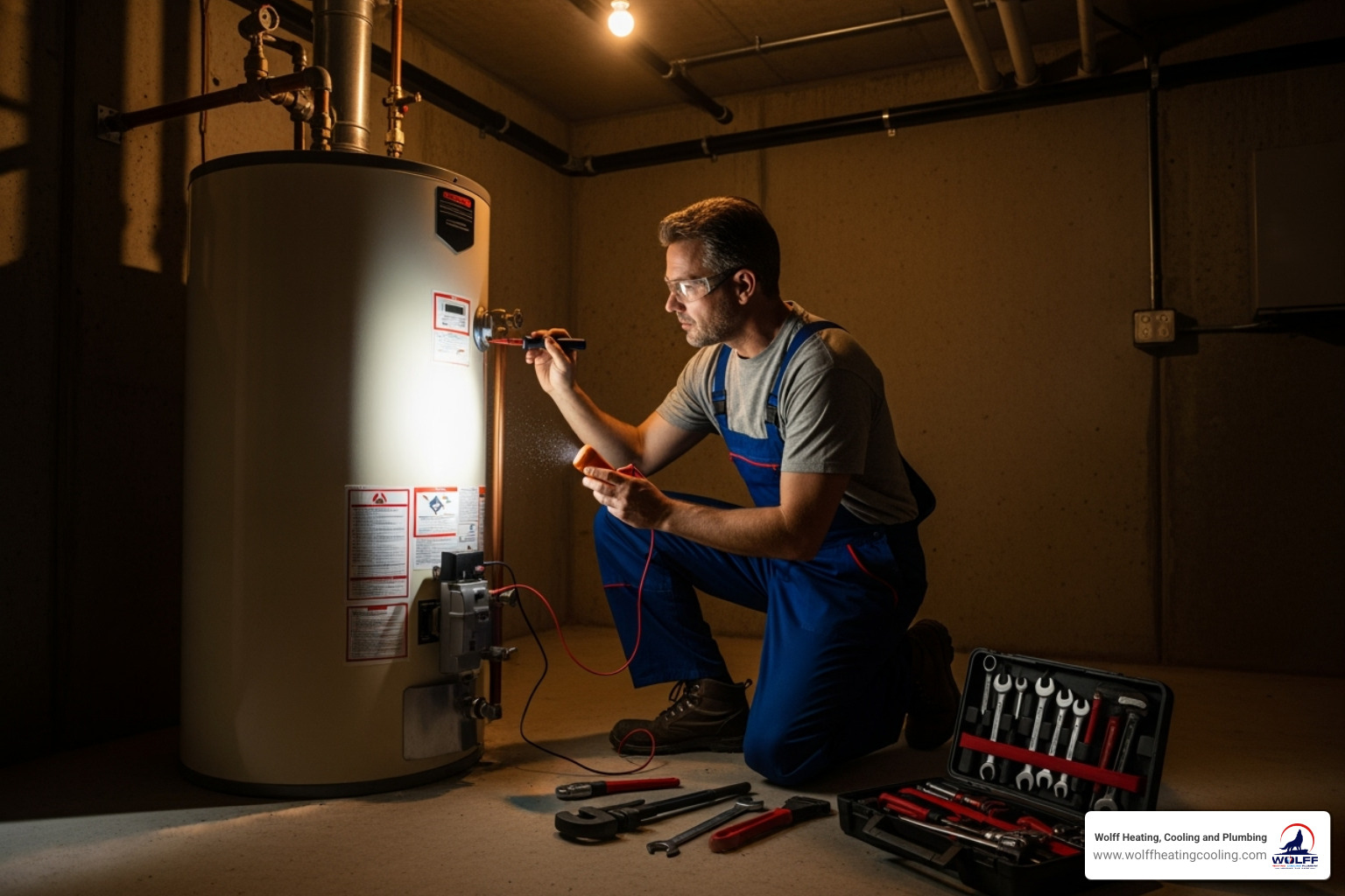 technician diagnosing water heater issue - water heater company albuquerque technician diagnosing water heater issue - water heater company albuquerque
