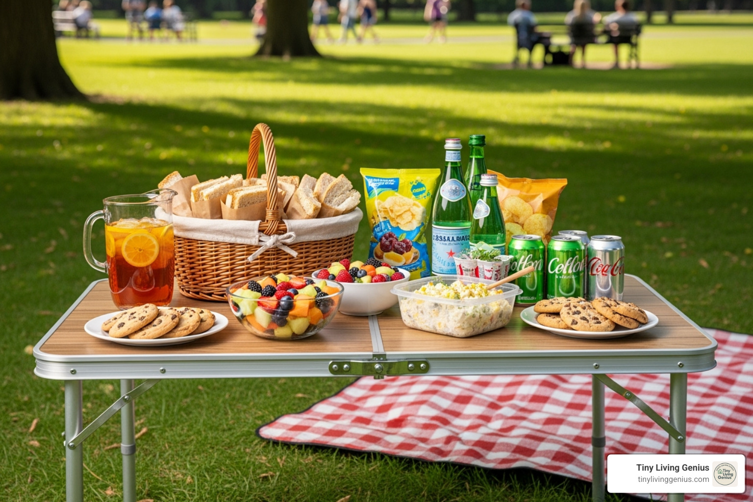 collapsible folding table used for an outdoor picnic - collapsible folding table