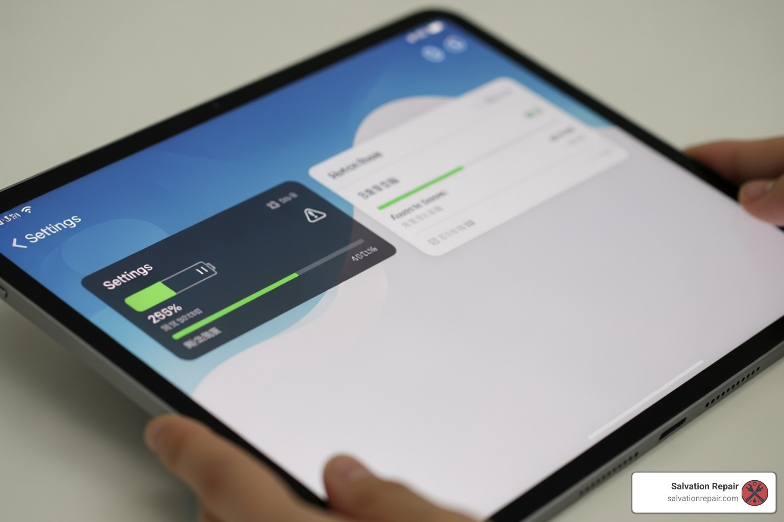 iPad settings showing poor battery health - ipad battery replacement