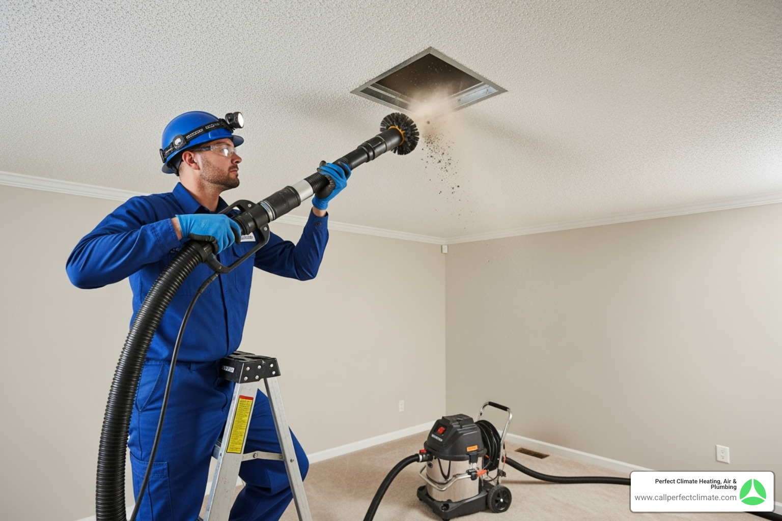 technician using high-powered vacuum hose - 24 hour air duct cleaning service in owensville in technician using high-powered vacuum hose - 24 hour air duct cleaning service in owensville in