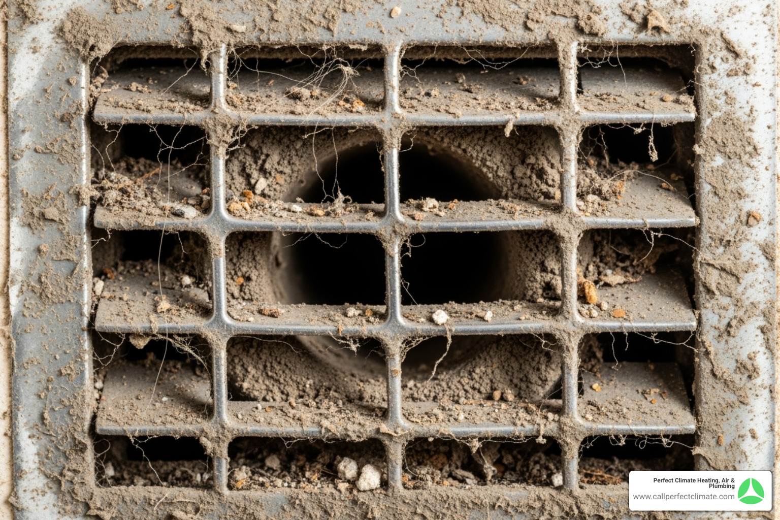 dirty, dusty air vent with visible debris - 24/7 air duct cleaning repair in fort branch in