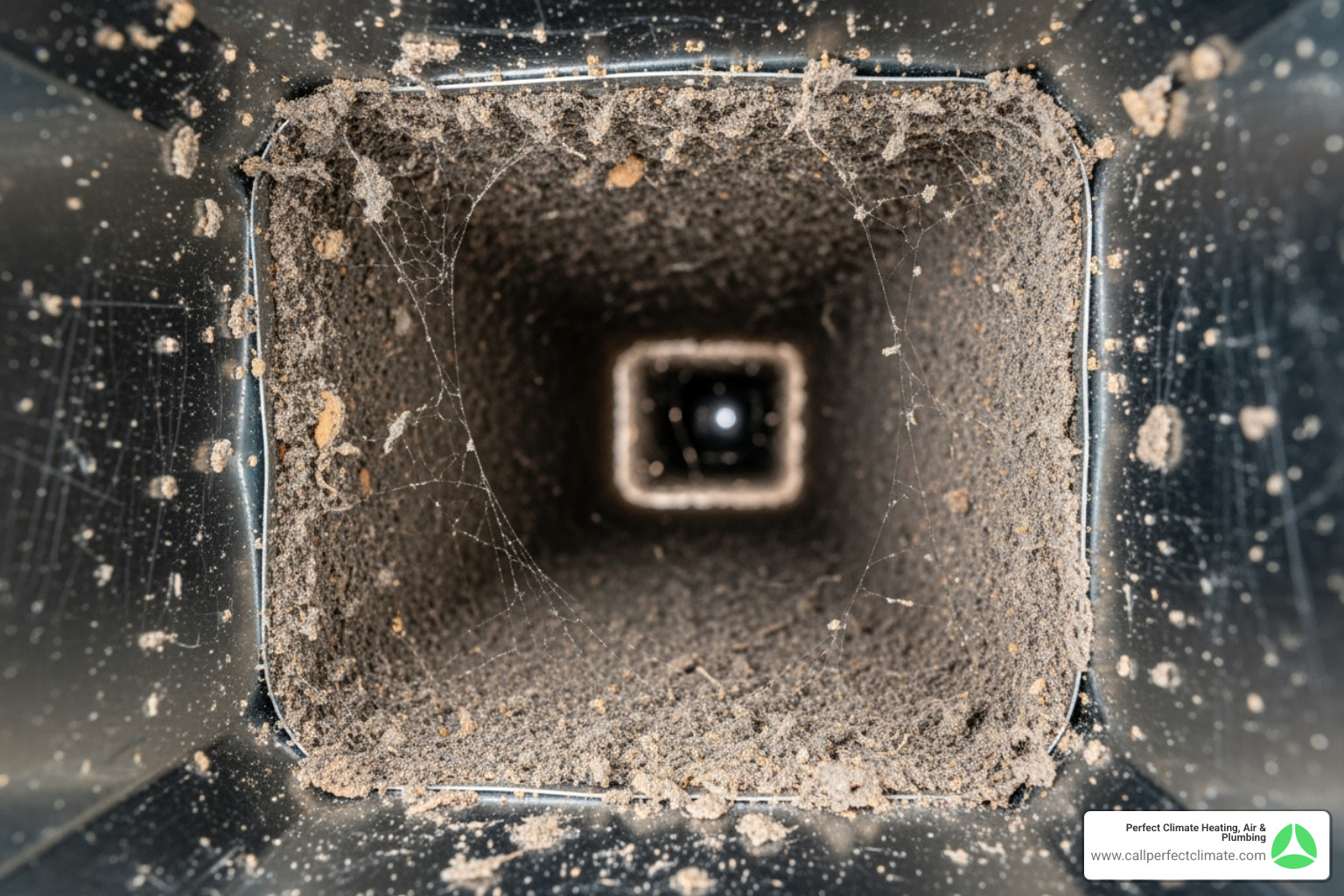 visibly dusty and dirty air duct interior - air duct cleaning company near me in newburgh in