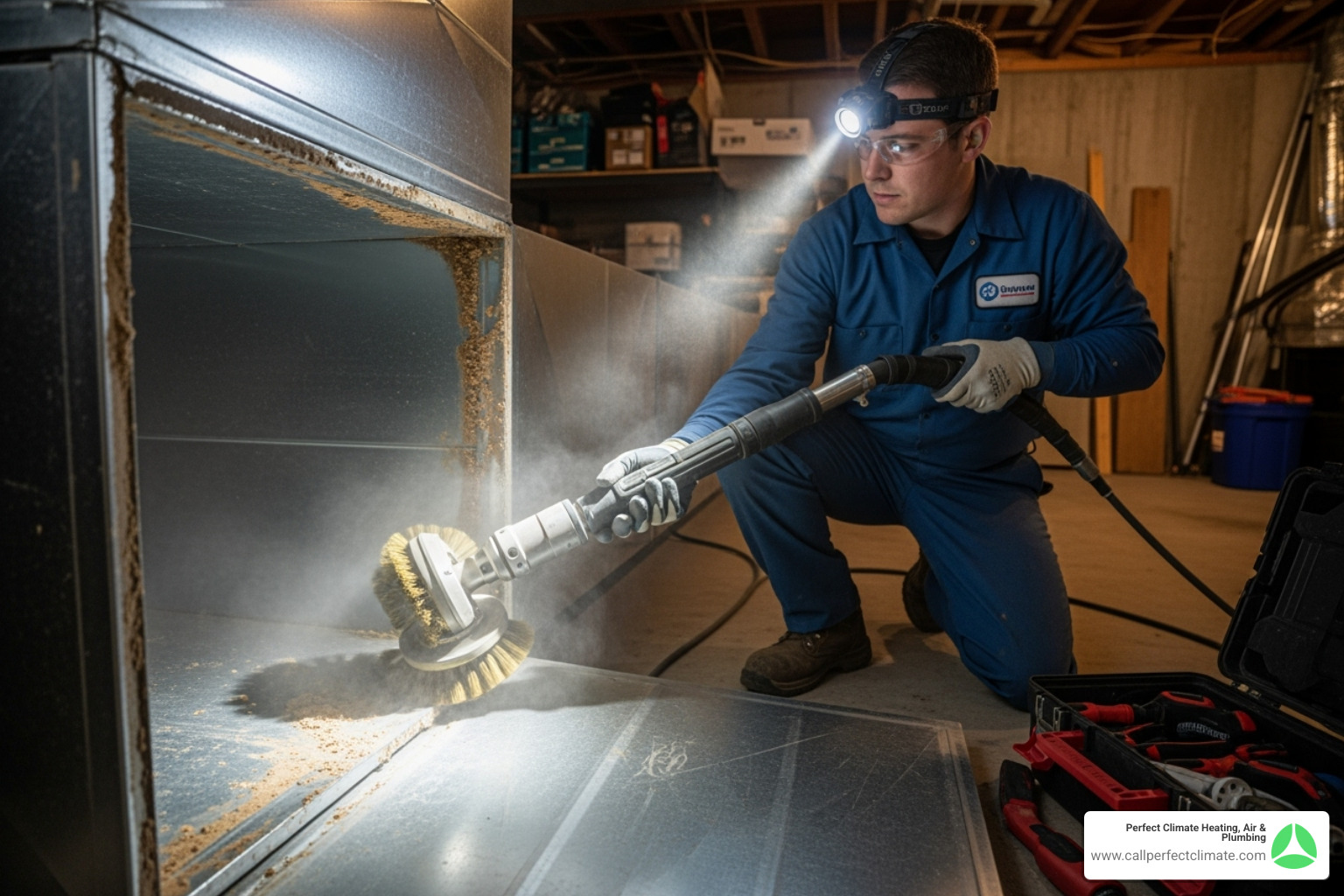 technician using a rotary brush inside a duct - 24/7 air duct cleaning repair in chandler in technician using a rotary brush inside a duct - 24/7 air duct cleaning repair in chandler in