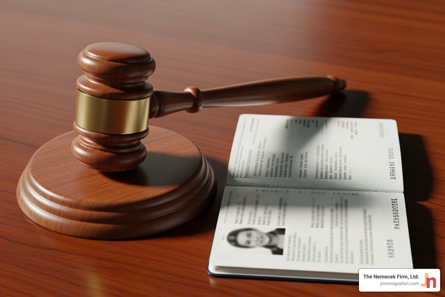 Gavel and passport - asylum immigration lawyer