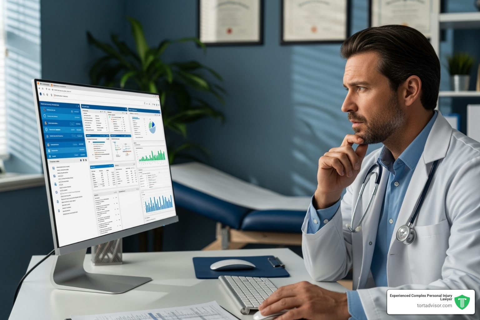 doctor reviewing patient's medical chart - SSDI reconsideration appeal