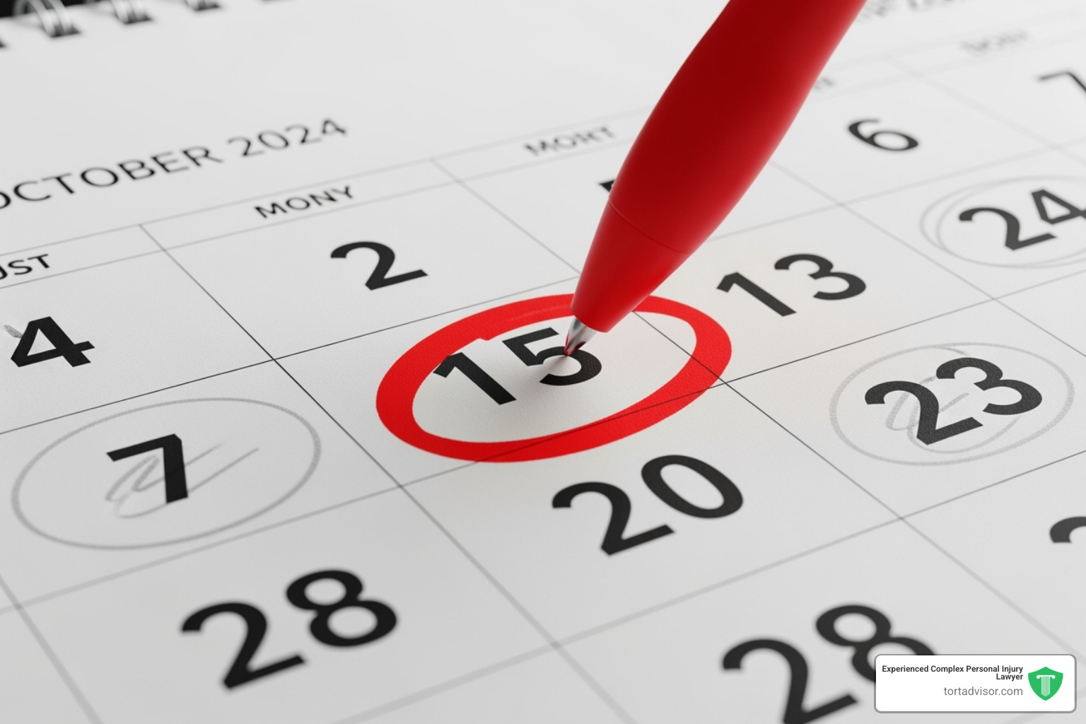 calendar with a date circled - Disability benefits application