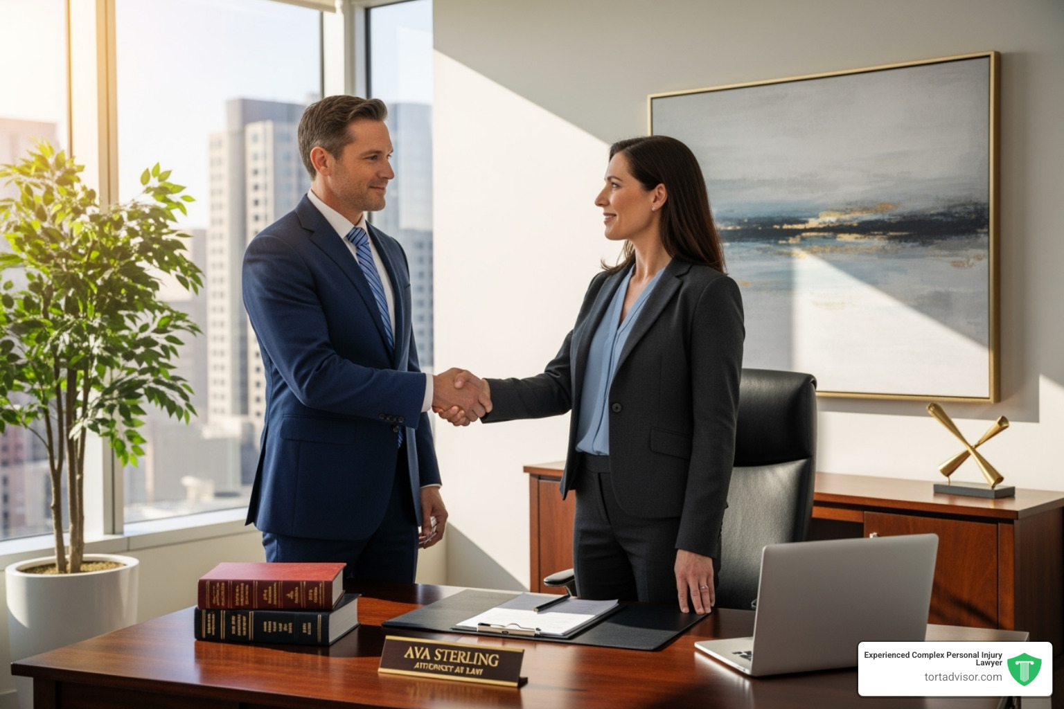 A person shaking hands with a lawyer - accident lawyer New Jersey