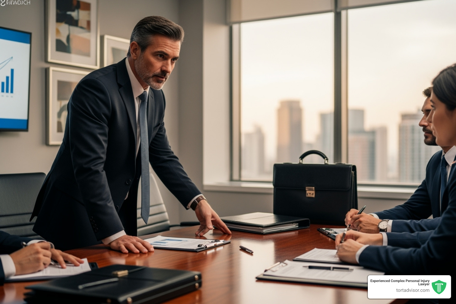 A lawyer negotiating in a meeting room - accident lawyer New Jersey