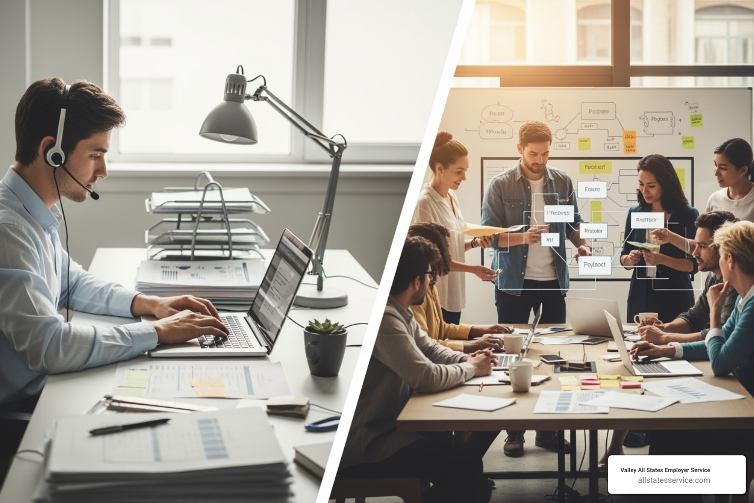 Table comparing HR Outsourcing vs PEO Services - Maryland HR services