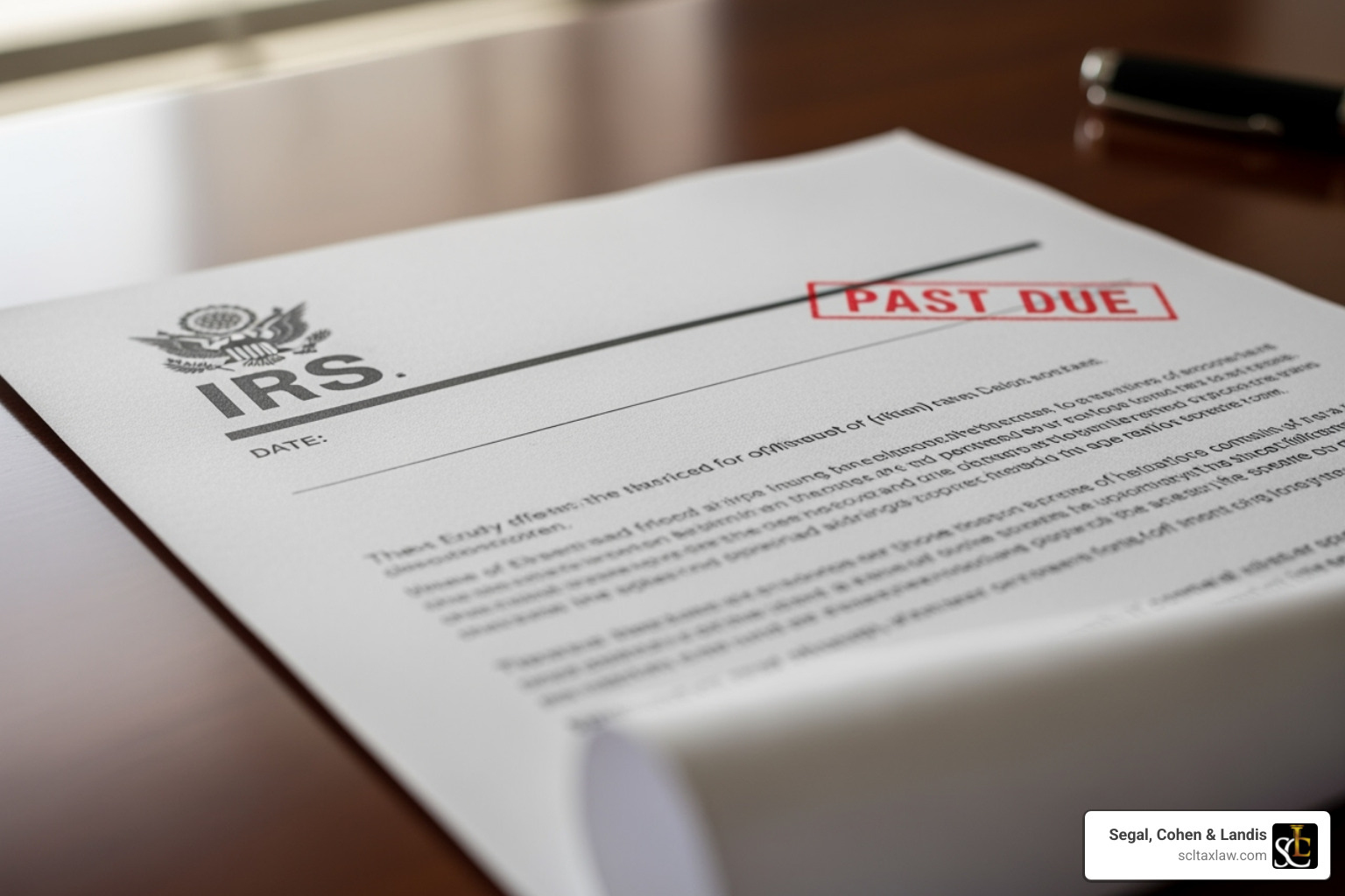 of an official IRS notice letter - tax attorney los angeles