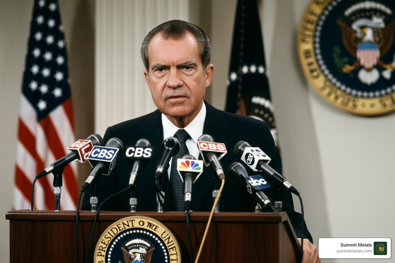 President Nixon announcing the end of the gold standard - is american currency backed by gold President Nixon announcing the end of the gold standard - is american currency backed by gold