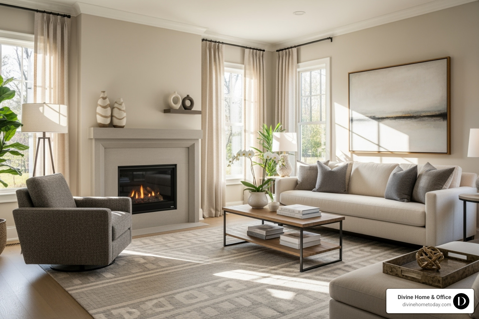 Sophisticated living space with soft neutral walls - new wall paint design 2025 Sophisticated living space with soft neutral walls - new wall paint design 2025