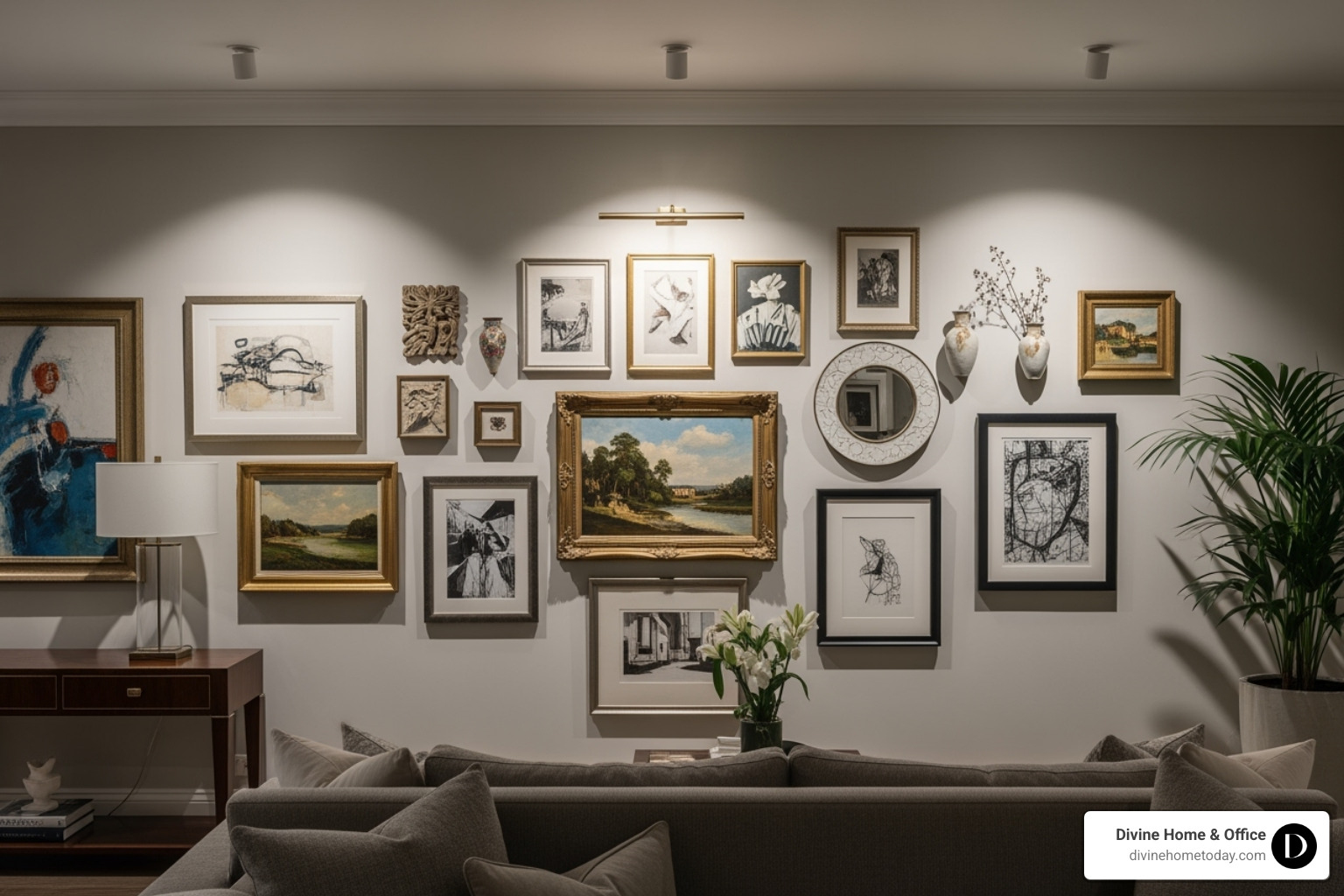 curated gallery wall - luxury interior