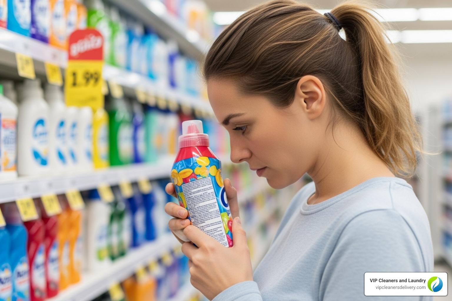person reading label - eco-friendly cleaning products person reading label - eco-friendly cleaning products