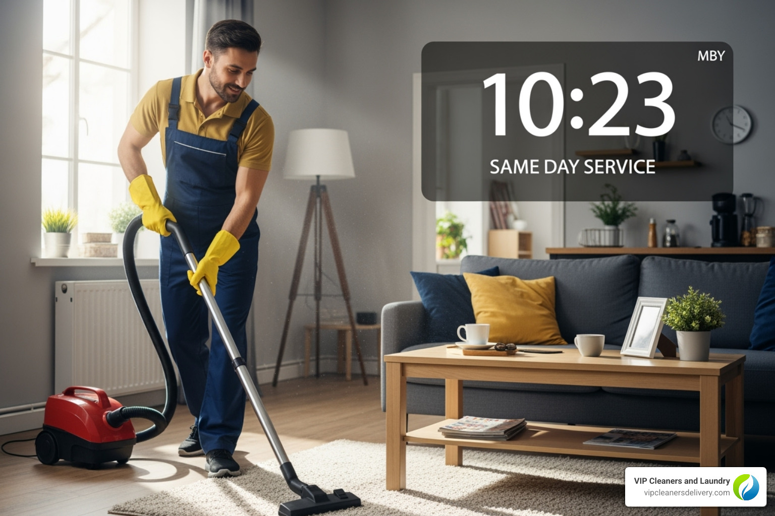 person searching for "cleaners near me" on a smartphone - cleaners near me same day service
