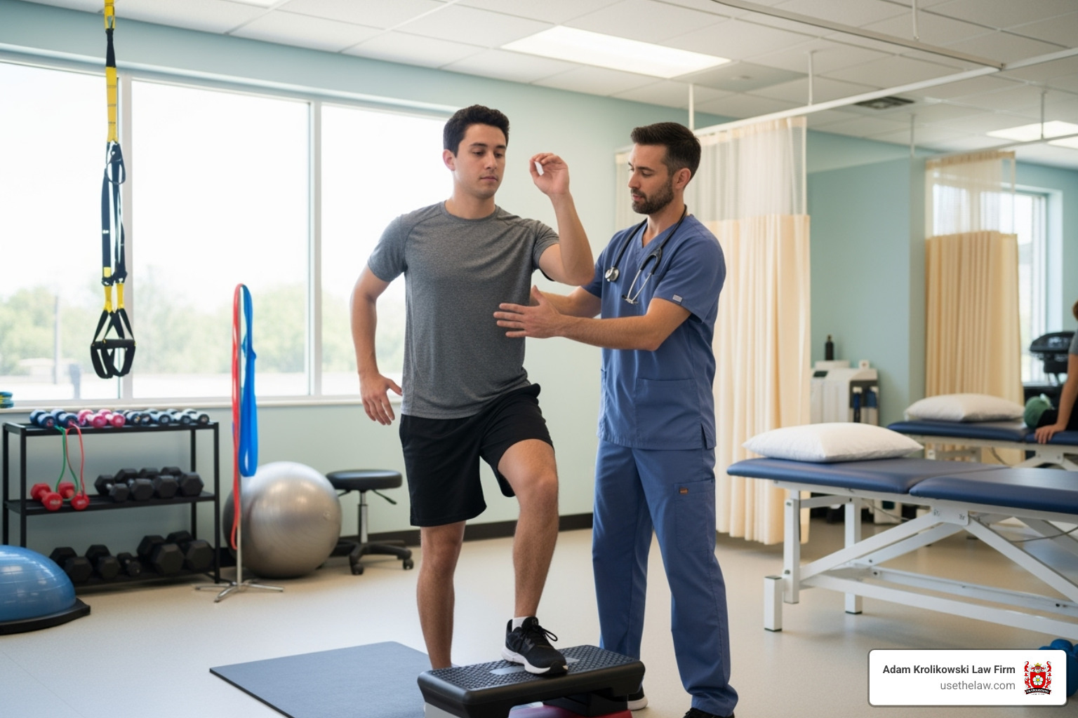 someone in a physical therapy session - drunk driving victim someone in a physical therapy session - drunk driving victim