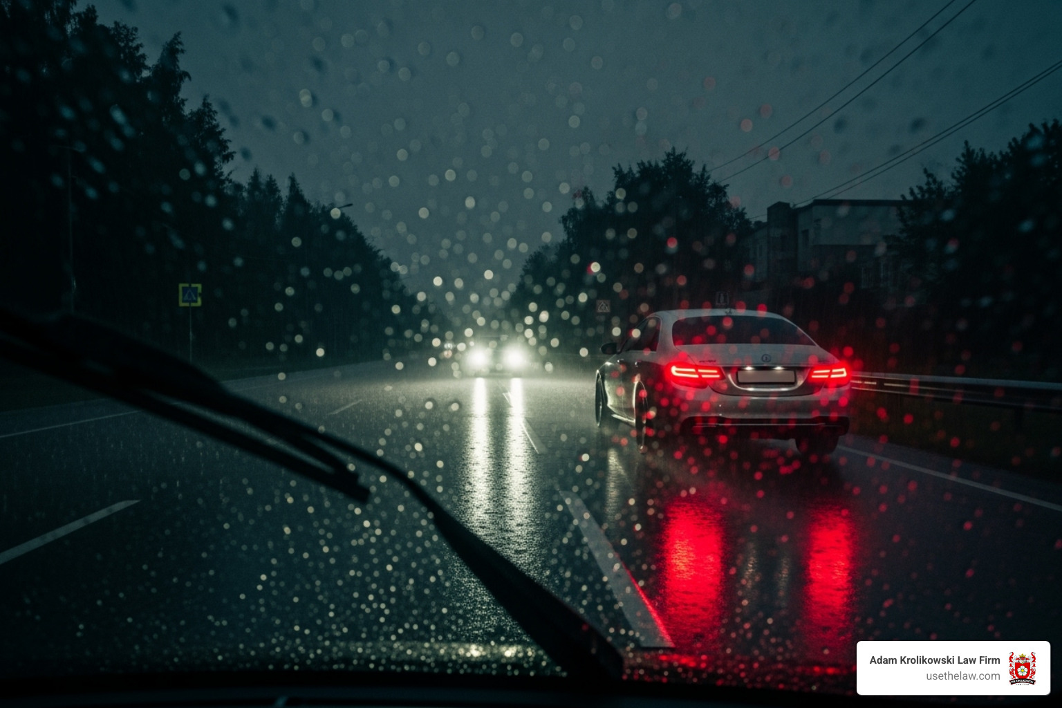 single car on a dark, rainy road - drunk driving victim single car on a dark, rainy road - drunk driving victim