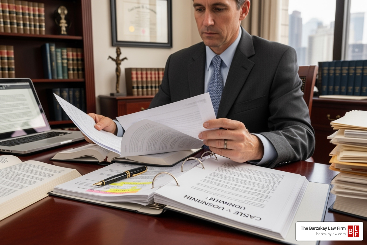 lawyer reviewing case files - hollywood semi-truck accident lawyer lawyer reviewing case files - hollywood semi-truck accident lawyer