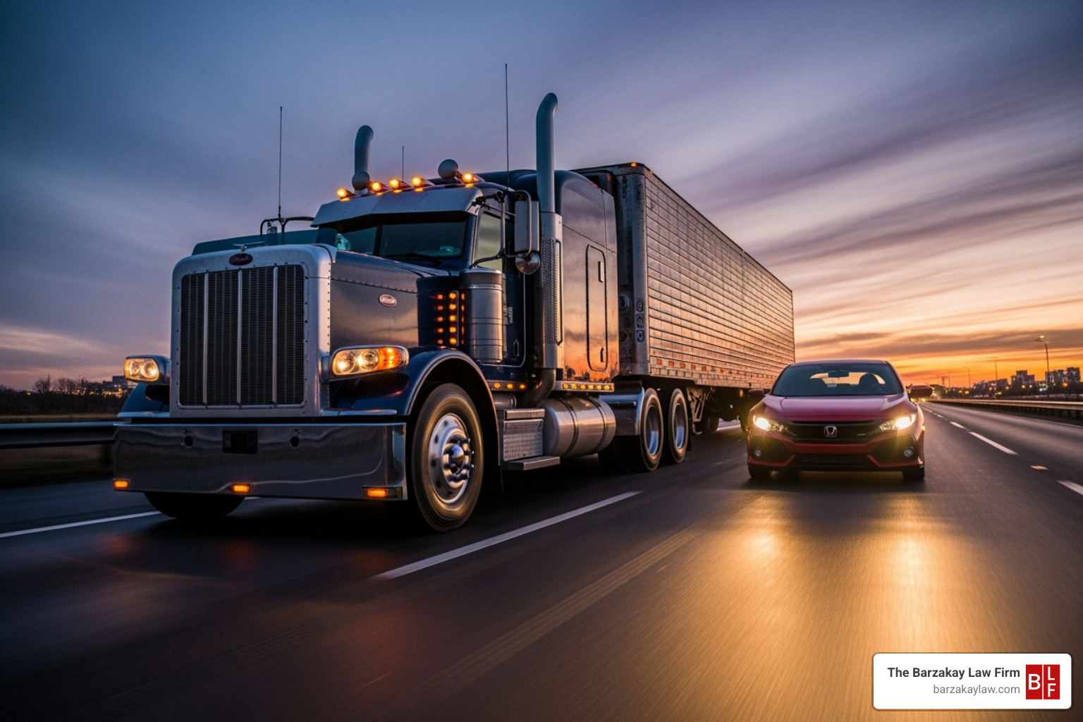 illustration of semi-truck vs. car - hollywood semi-truck accident lawyer illustration of semi-truck vs. car - hollywood semi-truck accident lawyer