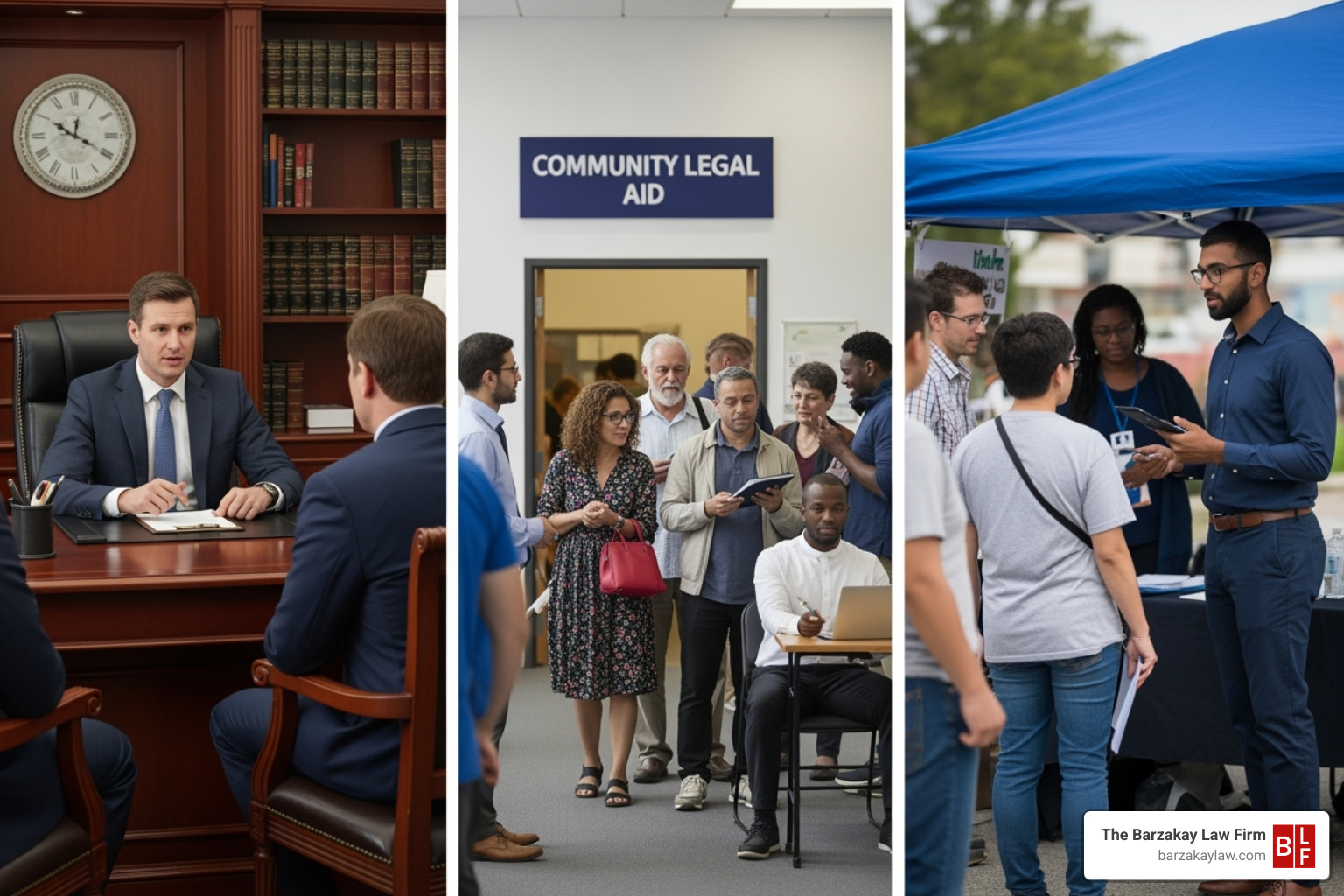 table comparing private lawyers, legal aid, and pro bono services - Seek legal advice