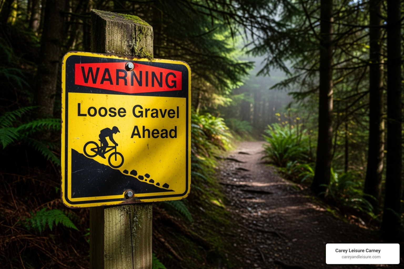 Warning: Ride at Your Own Risk sign on a trail - atv injury lawyer
