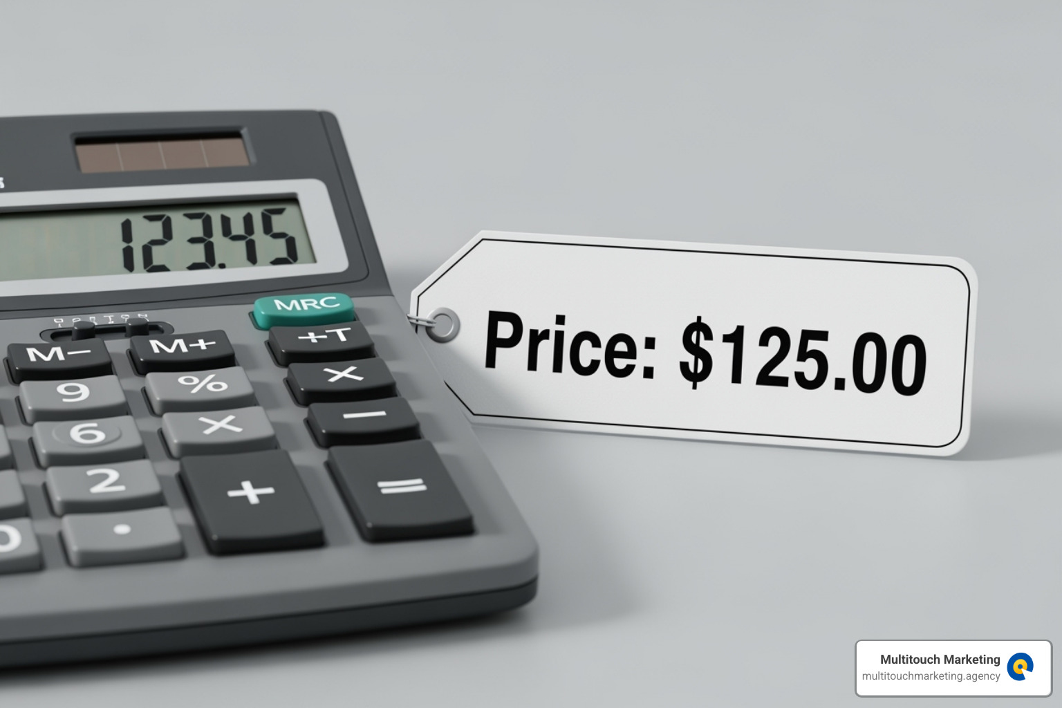 calculator and a price tag - Small business webmaster calculator and a price tag - Small business webmaster