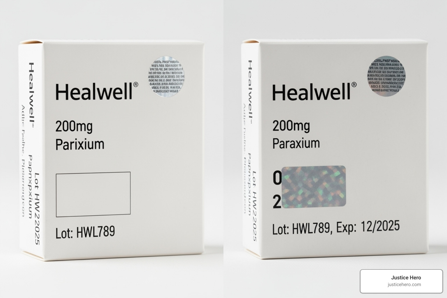 comparison between a real and a counterfeit drug package - ozempic issues
